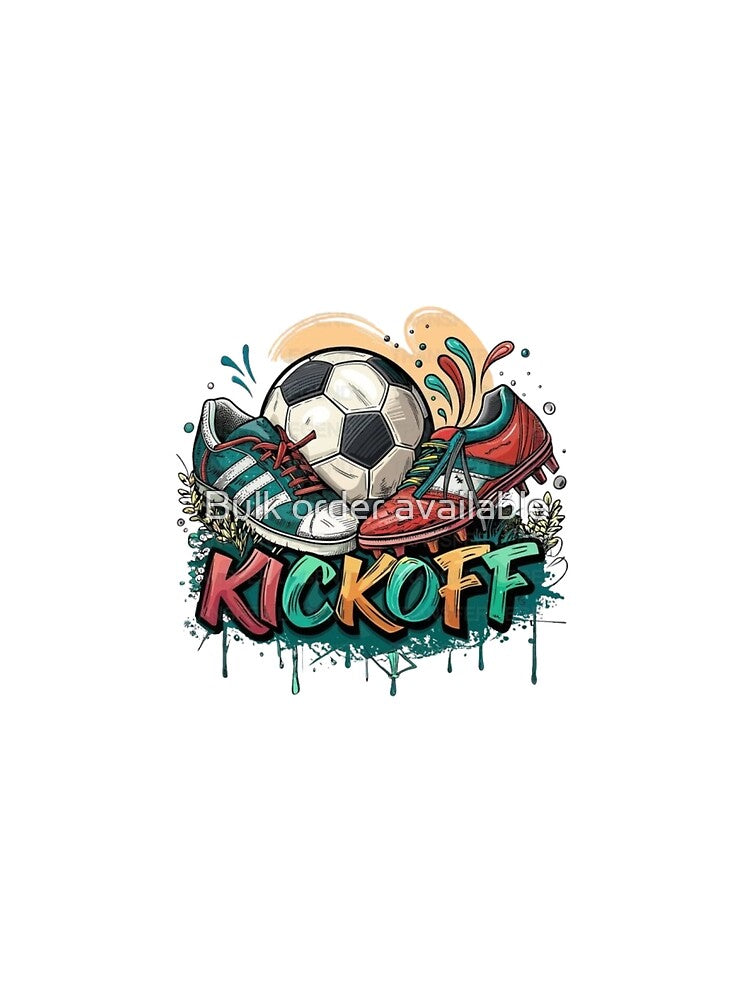Soccer Kickoff Illustration with Cleats and Ball by Bulk order available