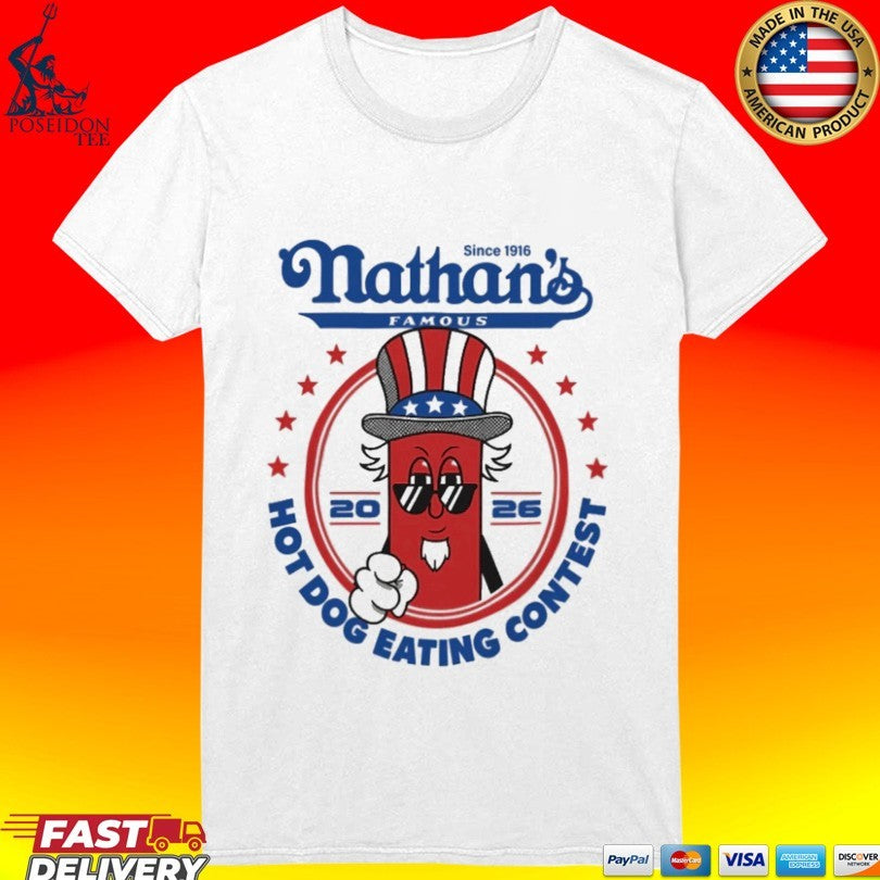 Joey Chestnut Wearing Since 1916 Nathan’s Famous Hot Dog Contest 2026 T-shirt