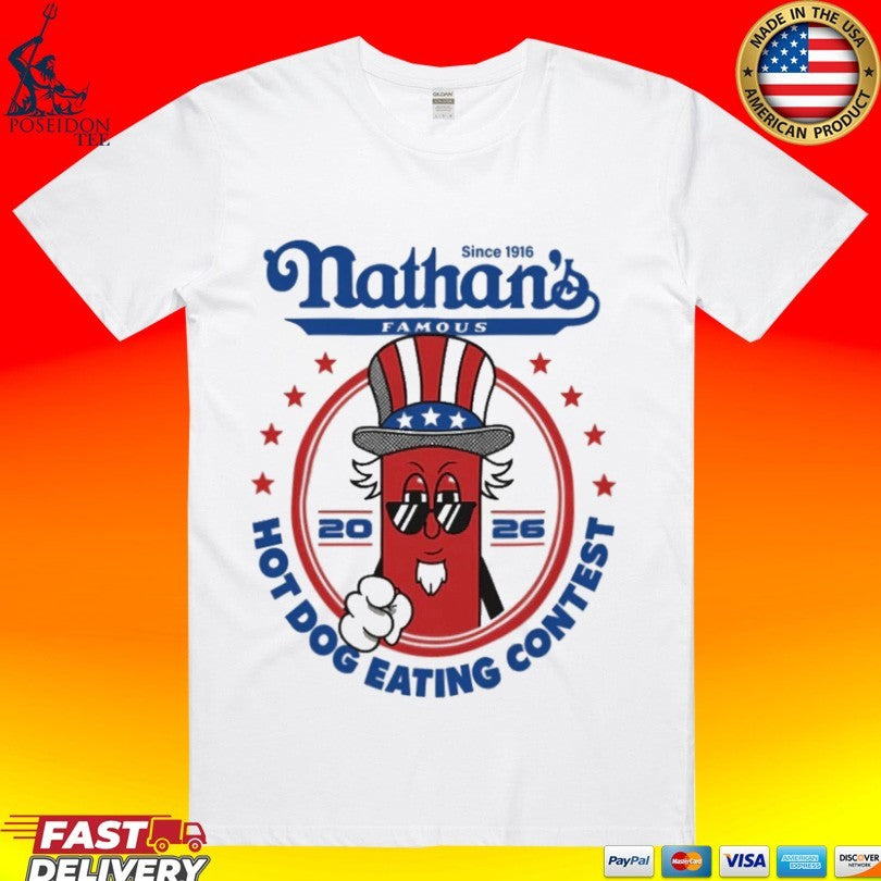 Joey Chestnut Wearing Since 1916 Nathan’s Famous Hot Dog Contest 2026 T-shirt