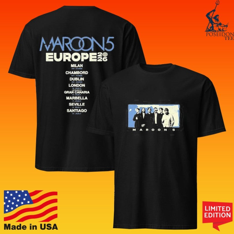 Maroon 5 Love Is Like Europe 2026 Tour T-shirt