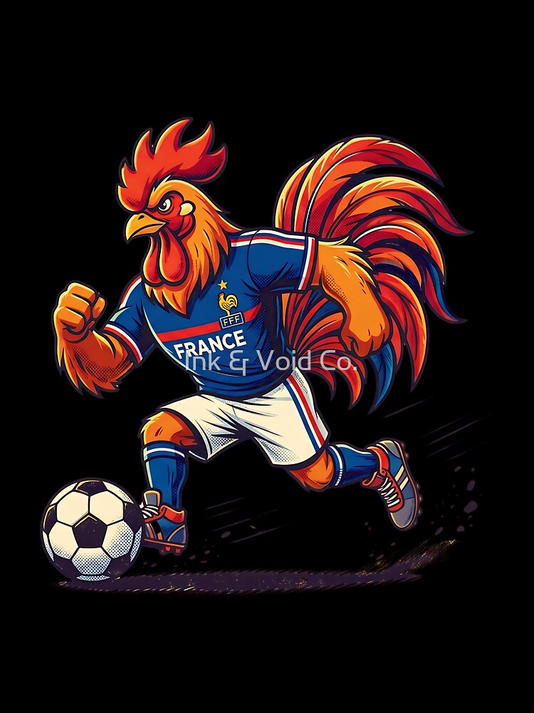 Retro 90s France Soccer Rooster Graphic Art by Ink & Void Co.