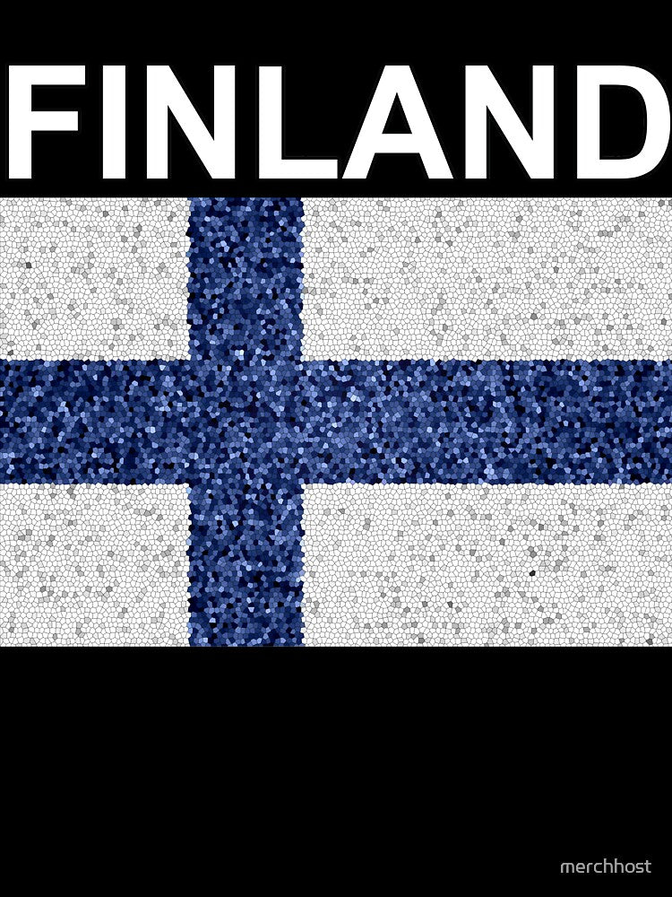 Finland Flag Deluxe Mosaic Style by merchhost