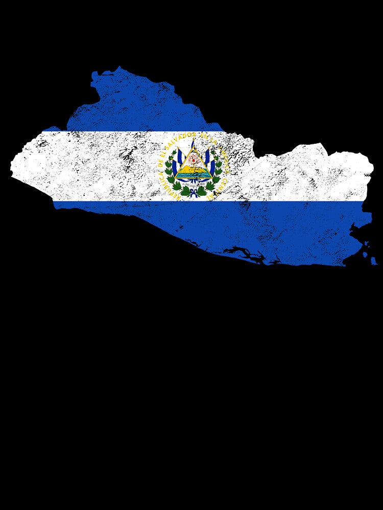 El Salvador Flag Map tshirt distressed vintage by farhanhafeez