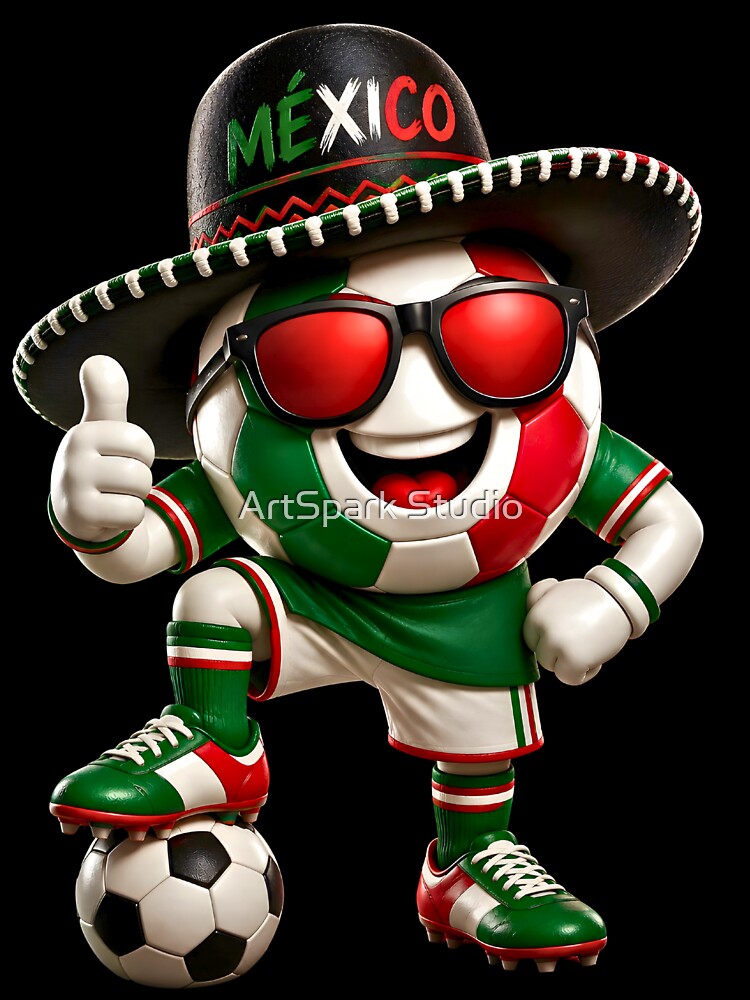 Mexico Soccer Mascot Funny Football Cartoon Graphic by ArtSpark Studio