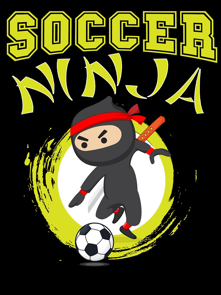Funny Soccer Ninja Player Cute Foot-ball Game Grunge Design for Kids by WhiteTears