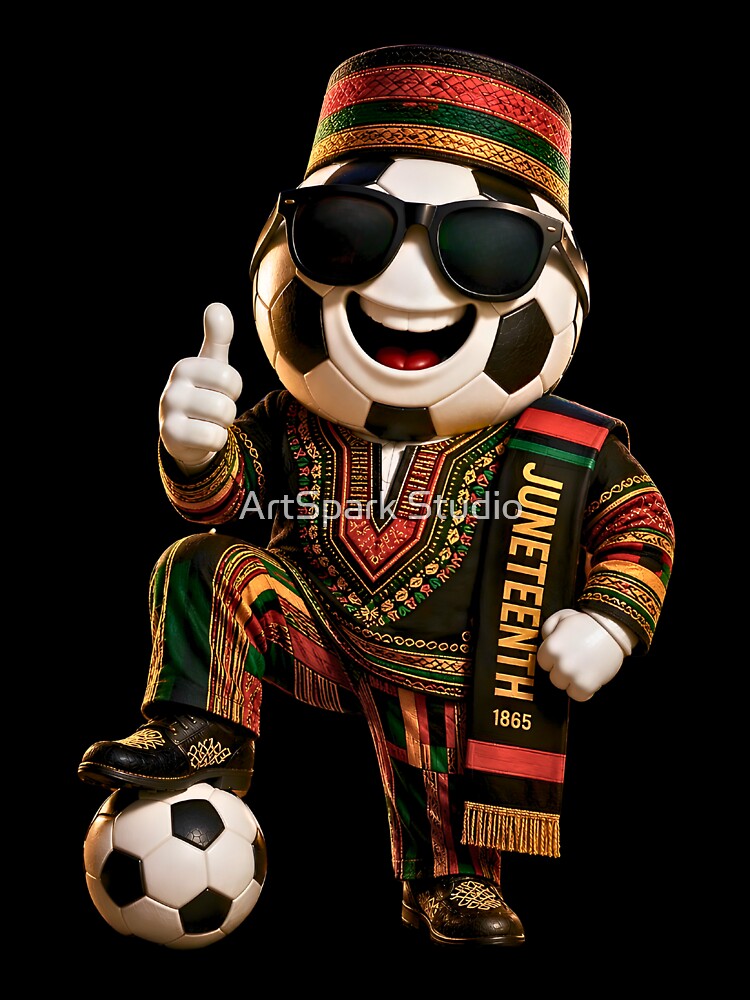 Juneteenth Soccer Mascot Cultural Football Cartoon Graphic by ArtSpark Studio
