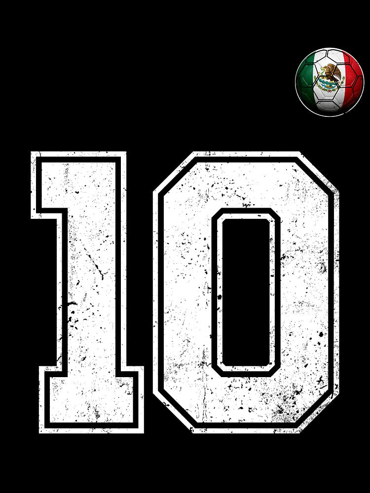 Number 10 Mexico Flag Football Fan by BernoNickel