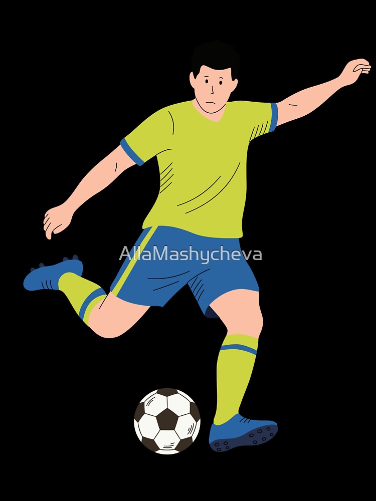 Dynamic Soccer Player Kicking Ball Illustration by AllaMashycheva