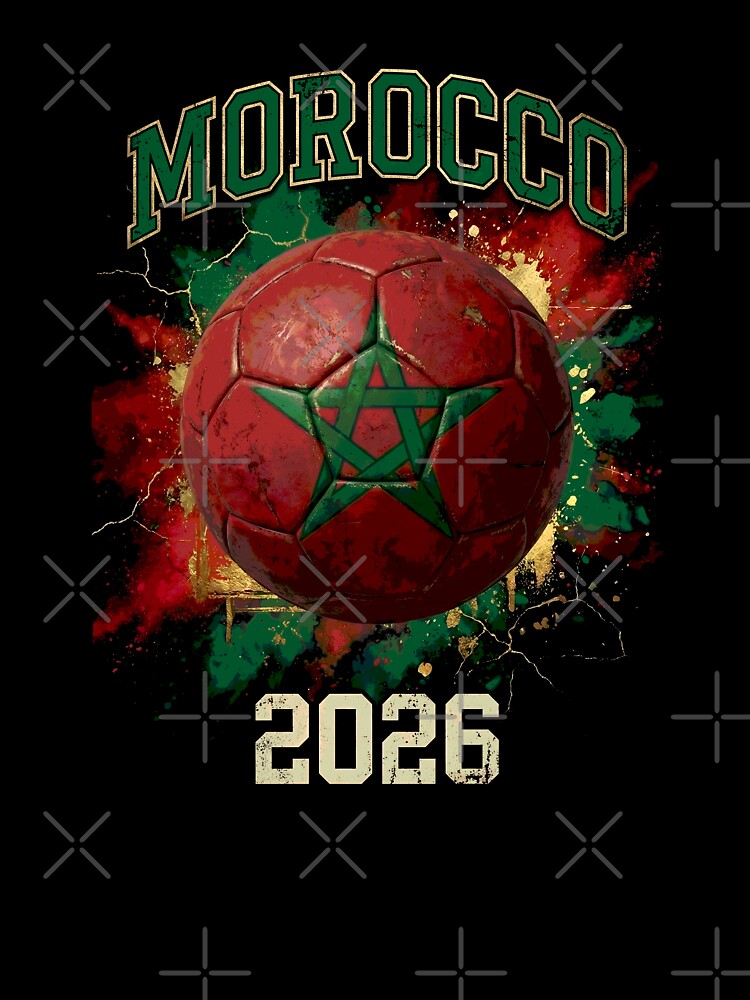 Morocco 2026 Flag Paint Splash Soccer Ball by Imaginationbeyond
