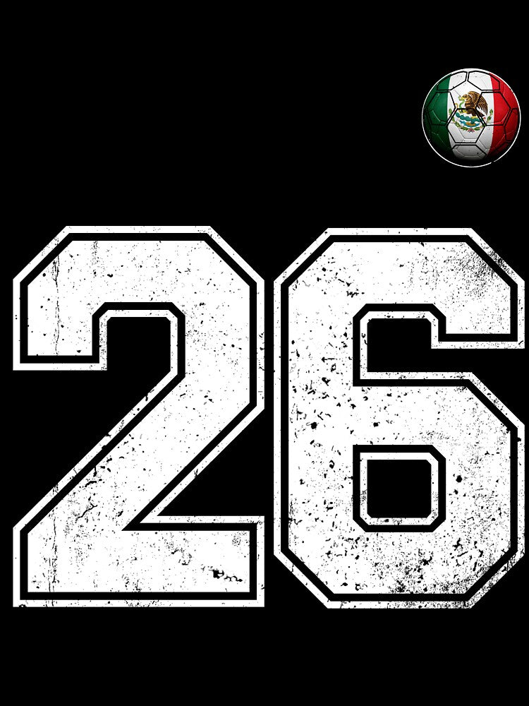 Number 26 Mexico Flag Football Fan by BernoNickel