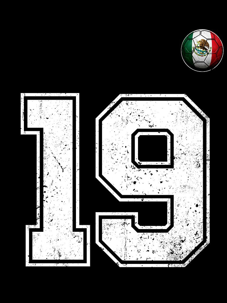 Number 19 Mexico Flag Football Fan by BernoNickel