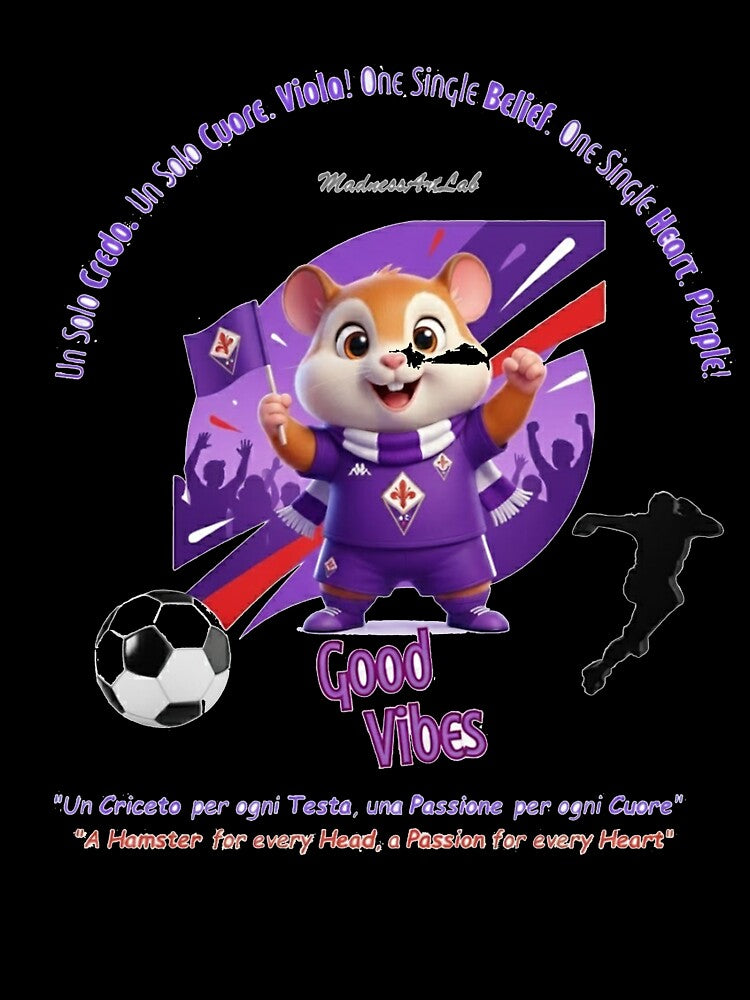 Cute Hamster Soccer Fan in Purple Jersey by MadnessArtLab