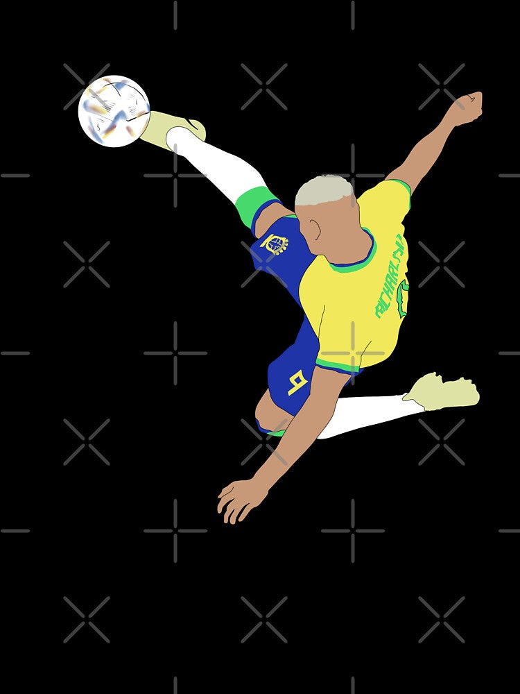 Richarlison Bicycle Kick Brazil World Cup Minimalist by Hevding