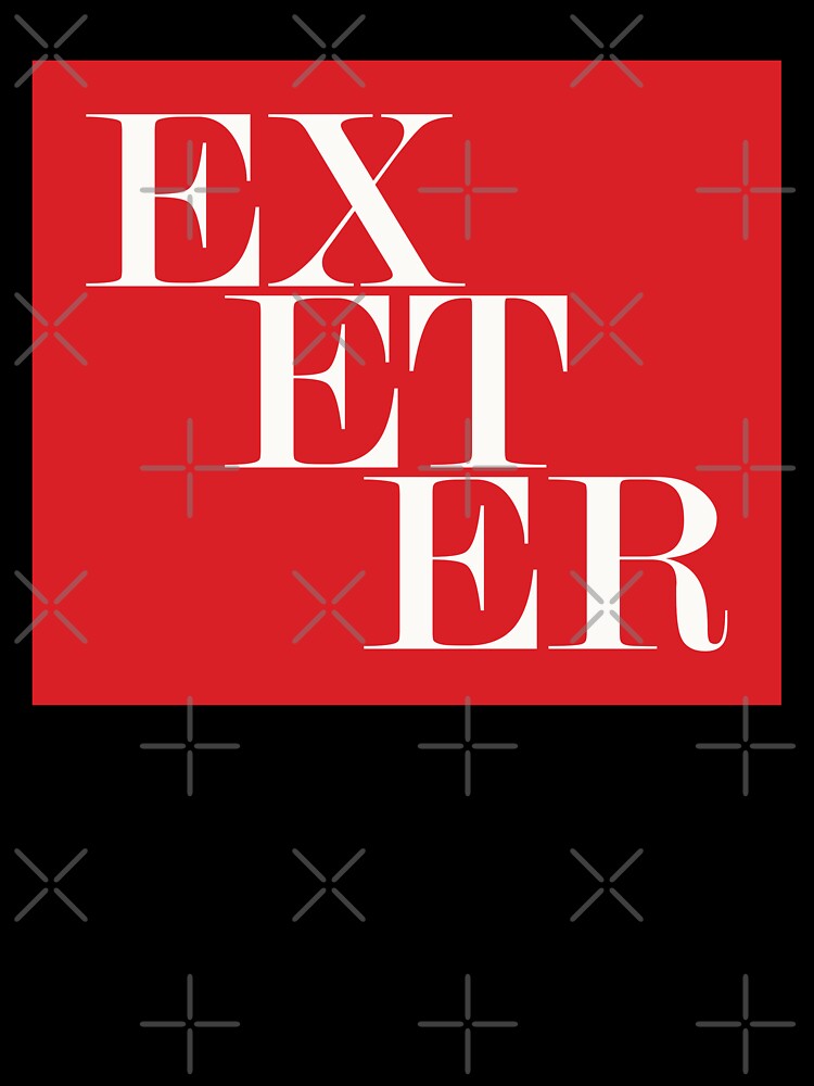 Exeter UK City (Red) Typography Minimalist Patriotic Travel Souvenir by kakarikihill