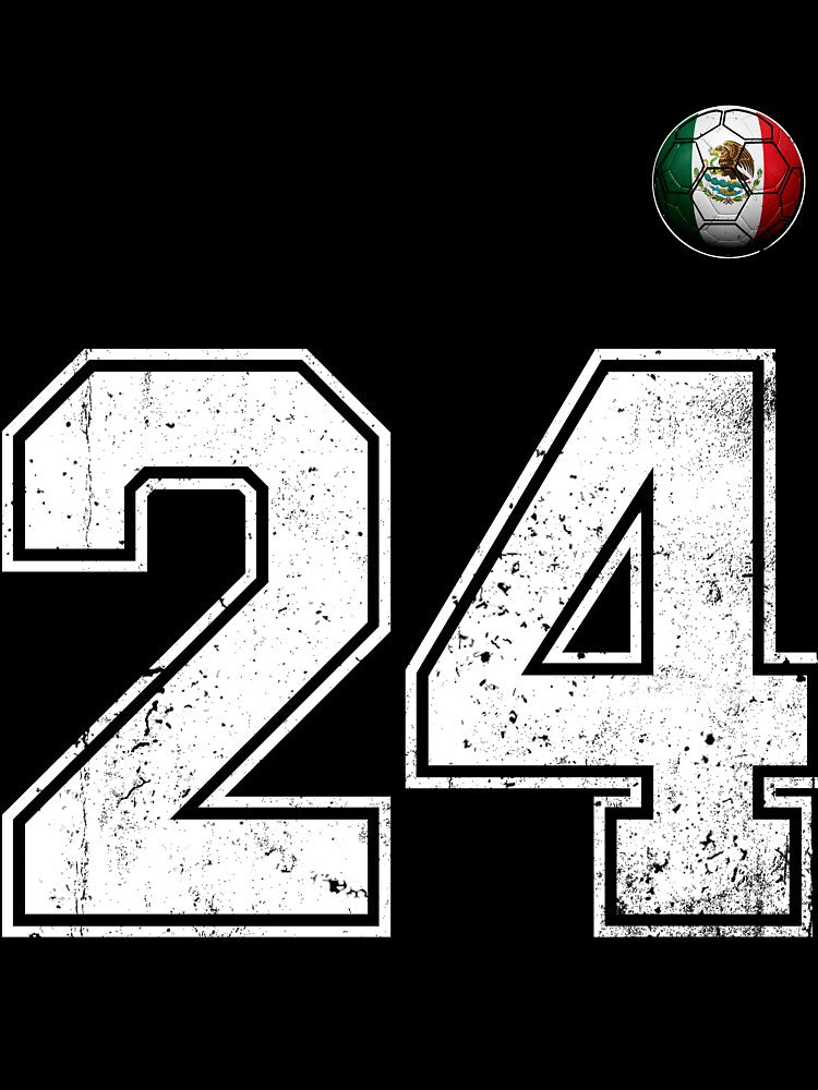 Number 24 Mexico Flag Football Fan by BernoNickel