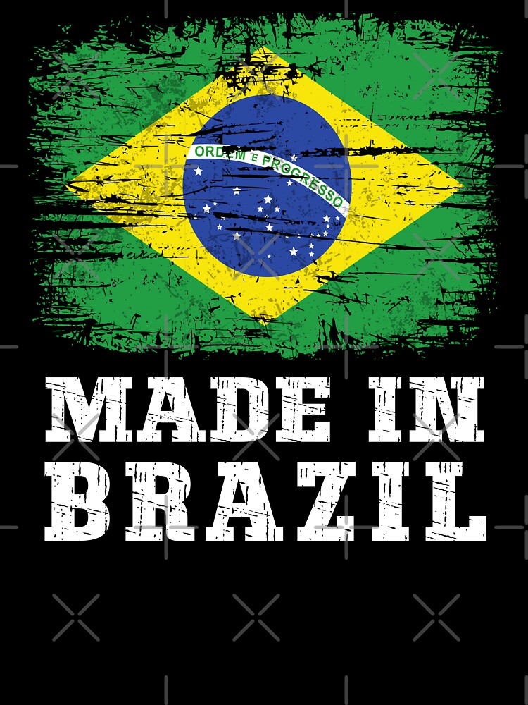 Vintage Made in Brazil Distressed Brazilian Flag by Dmetalx Art Apparel