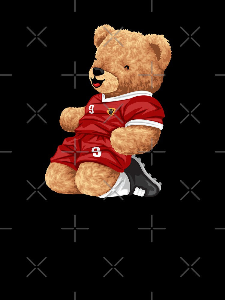 Soccer Teddy Bear Player Red Jersey by Bhonard 21
