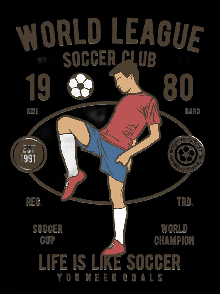 World League Soccer Club – Retro Vintage Sports Poster by ROHIT GUPTA