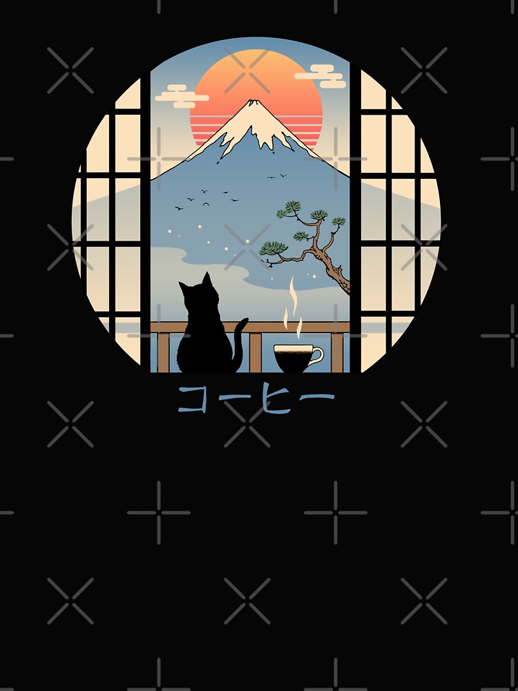 Coffee Cat in Mt. Fuji by vincenttrinidad
