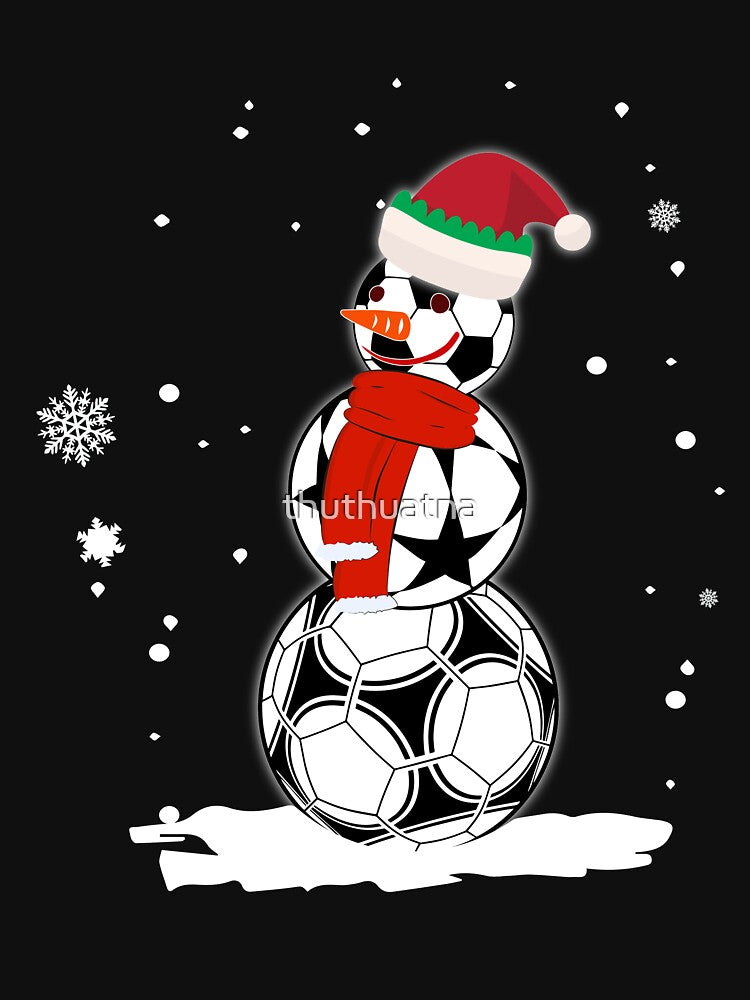 Funny Christmas Soccer Ball Snowman Santa Tshirt by thuthuatna