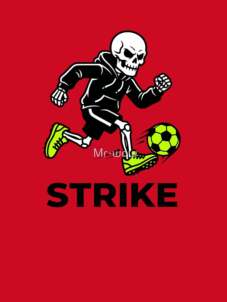 Cool Striker Skeleton Soccer Ball Run Laptop Decal by Mr-wow