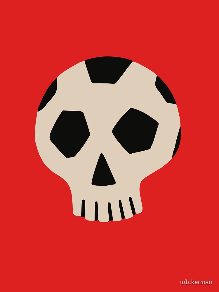 Cartoon Soccer Skull Football Fan Cool Skeleton Halloween Graphic Design by w1ckerman