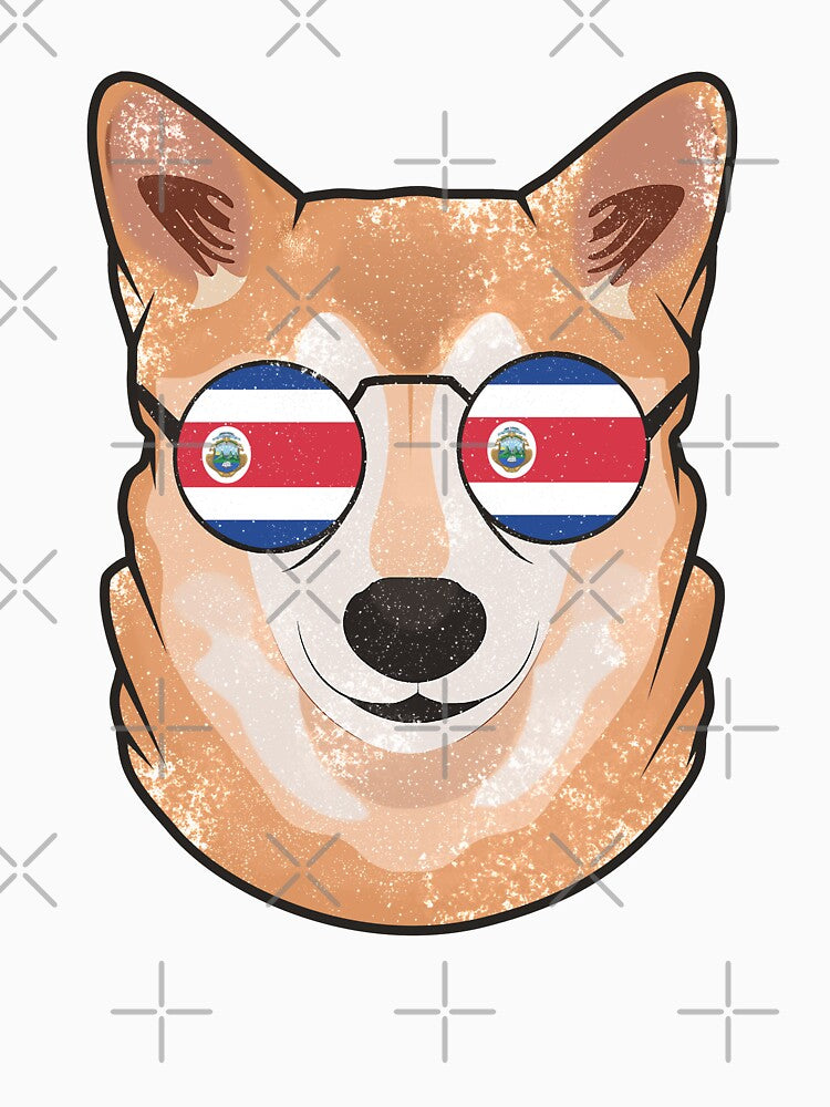 Vintage Patriotic Shiba Inu Costa Rican Flag by feether-store