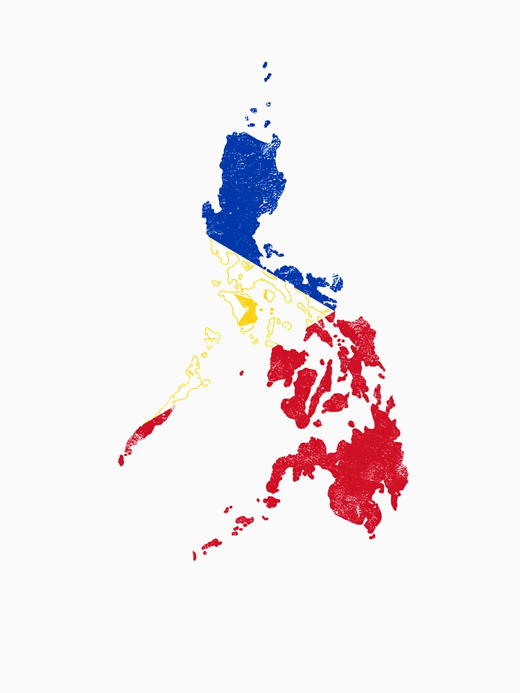 Philippines Flag Map tshirt distressed vintage by farhanhafeez