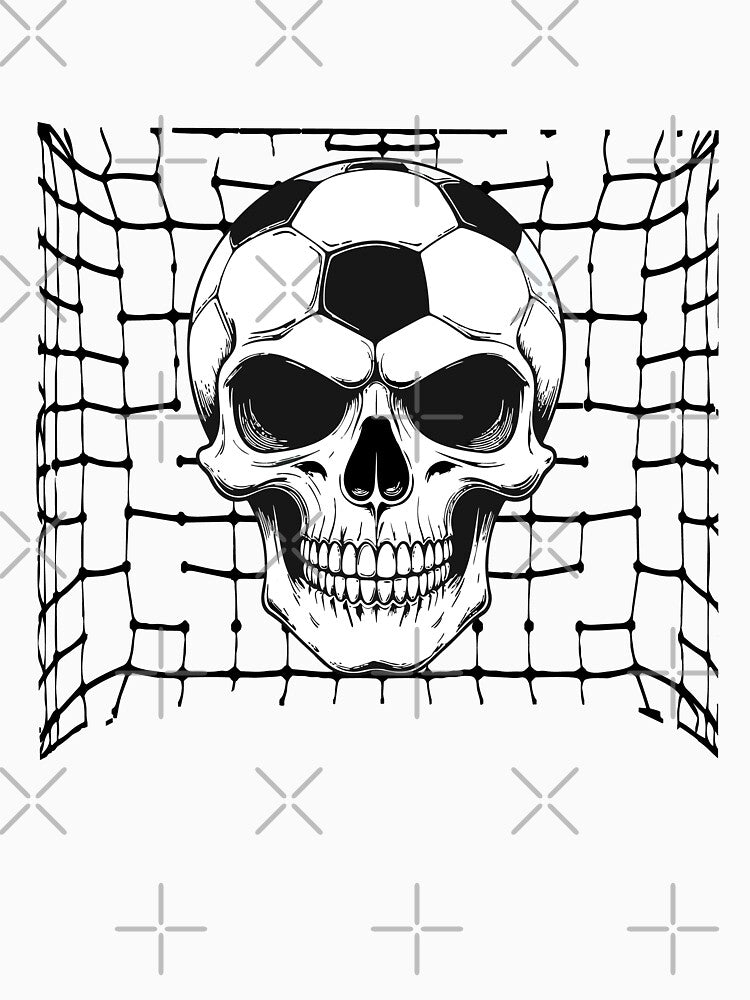 Soccer Skull in Goal Net - Dark Soccer Death Goal by SaltCreatives