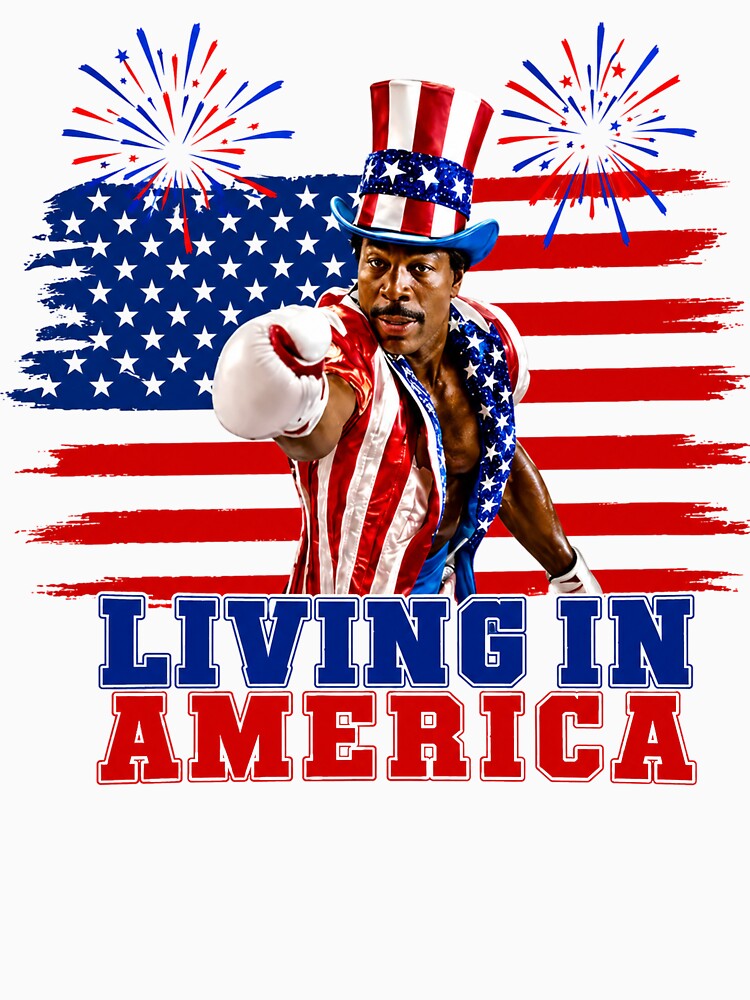 Apollo Creed Living In America - Patriotic Boxing Fourth Of July America, USA Fighter by kosterbleack