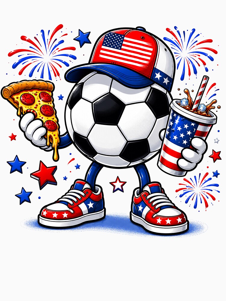 USA Soccer Ball Coffee Lover Patriotic Graphic for boy Girl by elongatedjazz