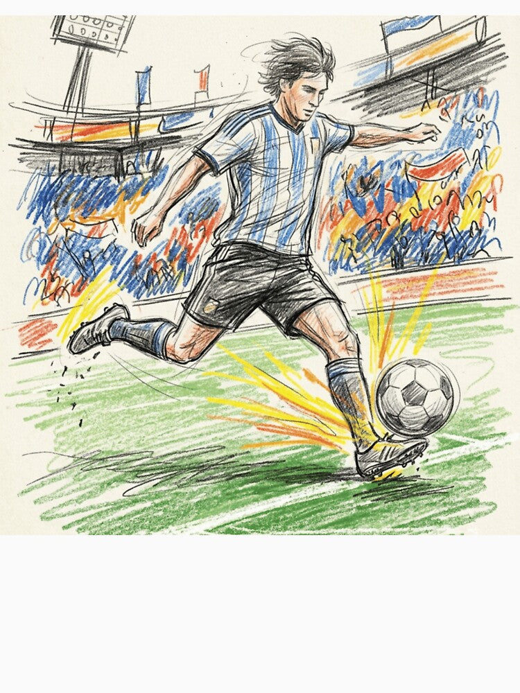 Dynamic Soccer Power Kick - Blue & White Jersey Style by TaiwanMemory