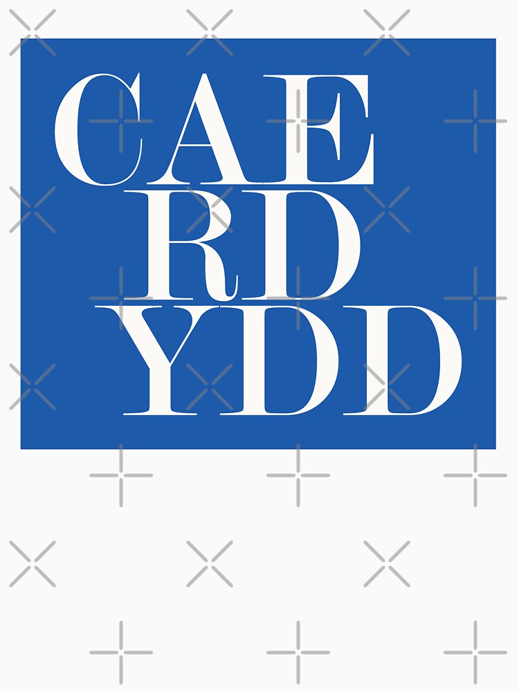 Caerdydd Wales City Typography Minimalist Patriotic Travel Souvenir by kakarikihill