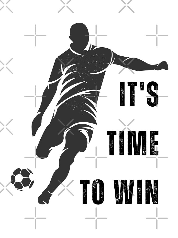 It's Time To Win Soccer Player T-Shirt Football Motivational Gift Grunge Tee by oonproducts
