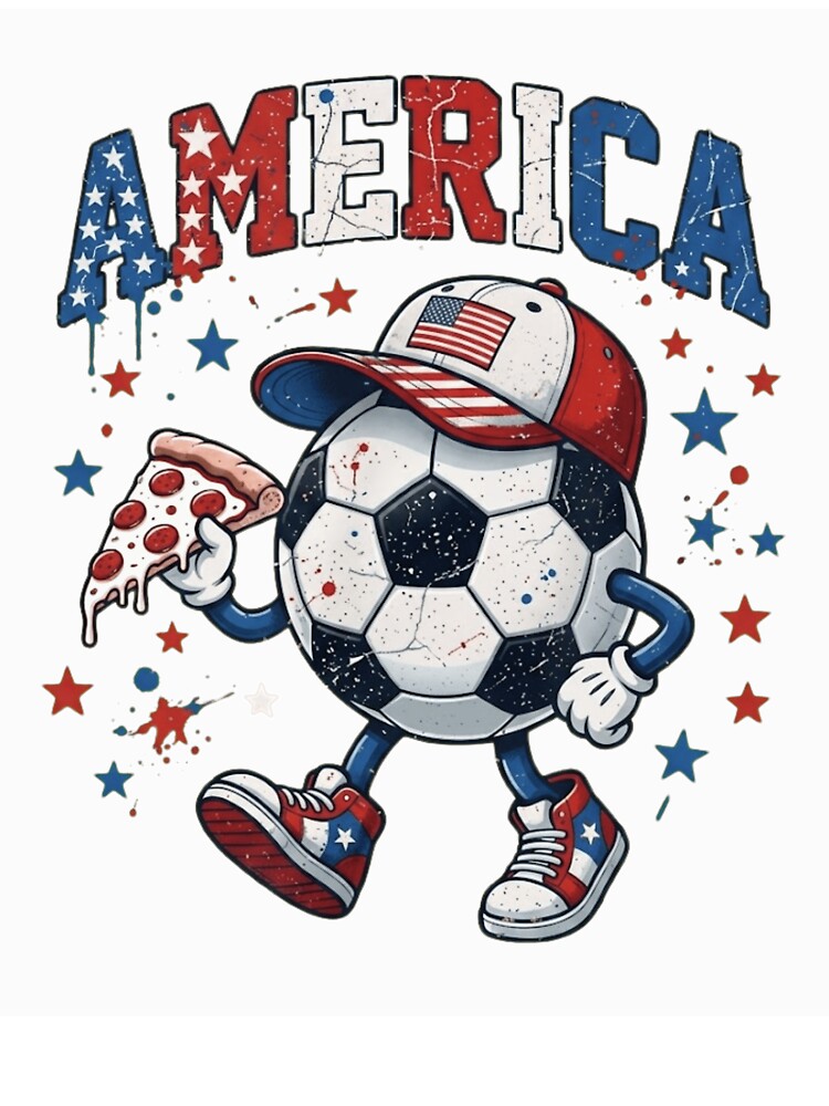 Funny Patriotic USA Soccer Ball Pizza Lover Vintage Distressed by haitrieuic96