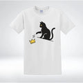 Funny Cat Knocking Crown Anti King Humor Minimalist Graphic T-Shirt