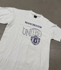 Vintage 90’s Manchester United Men’s White Graphic Soccer Futbol T-Shirt L