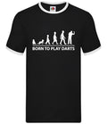Born To Play Darts - Mens Ringer - Player Board Dart Pub Van Gerwen