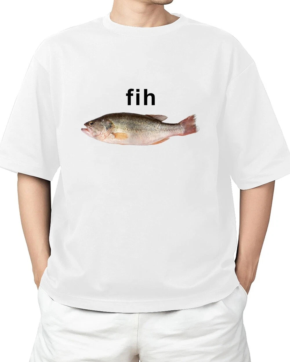 “Fih” Funny Misspelled Fish Meme, Simple Humor T-Shirt For Adult S-4XL T-Shirt