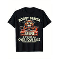 100% Cotton Funny BBQ T-Shirt - Soggy Beaver Humor for Men, Casual Loose Fit