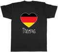 Personalised Love Germany Football Fan Supporter Mens T-Shirt Tee Gift Top