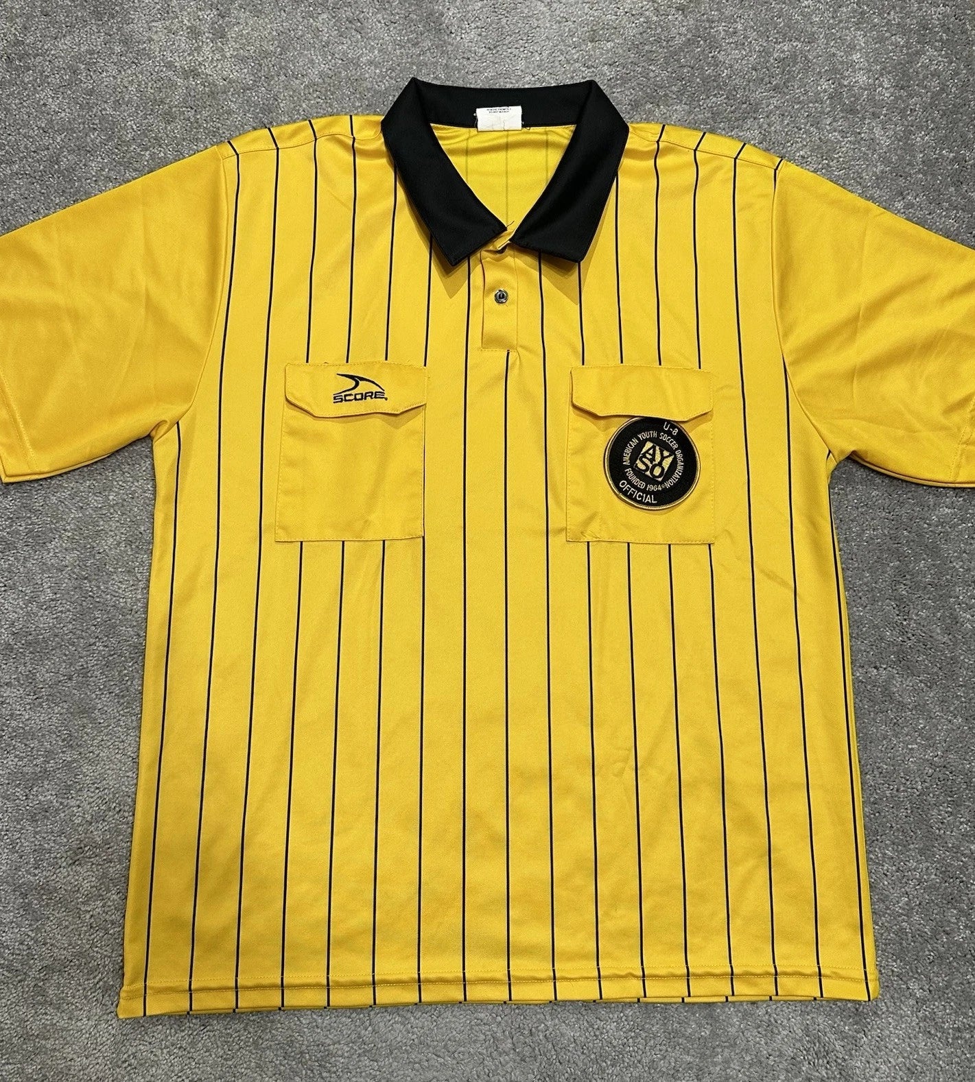 Vintage Score Men’s Soccer Referee Jersey Shirt Grunge XL Blokecore Y2K 90s