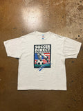 Vintage 90s Adidas Soccer T Shirt Men’s XL Big Print Trefoil Logo Made In USA