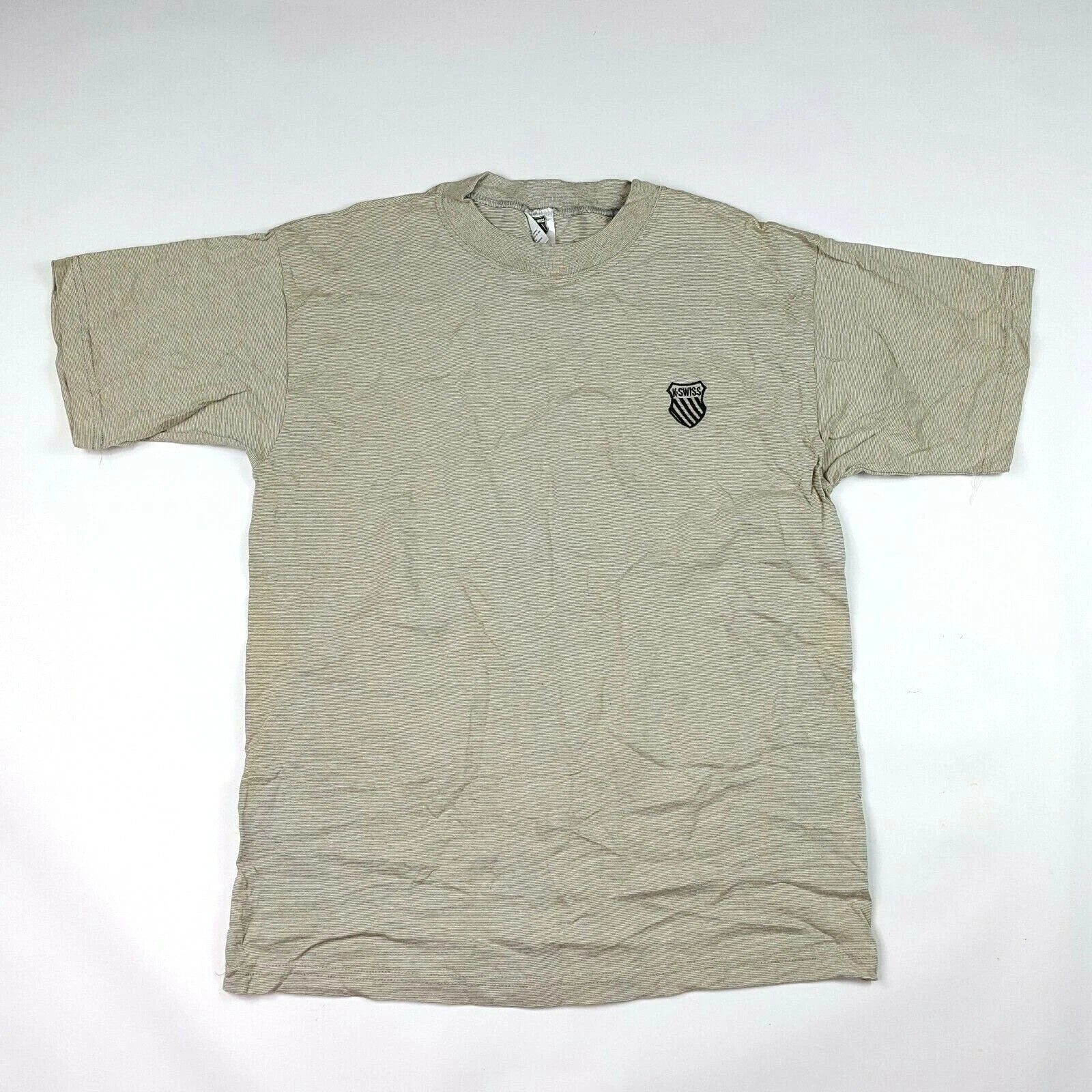 Vintage K-Swiss Sports Men's Size L Skater Short Sleeve Grunge Striped T Shirt