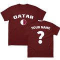 Qatar  football T Shirt, Personalised football Tee, Custom Name and Number Top