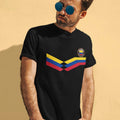 Mens COLOMBIA Retro Strip Football T-Shirt World Cup 2026 Kit Jersey Columbian