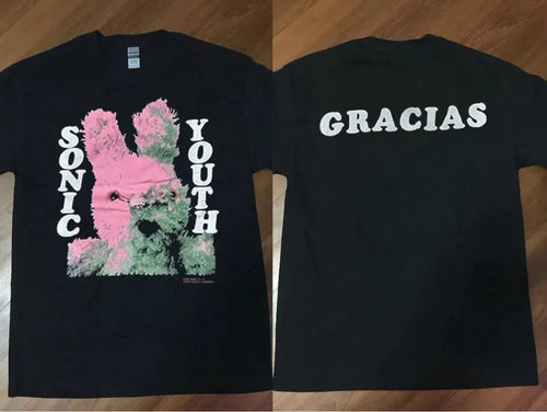 1992 Sonnic Youth Gracias Unisex Black T-Shirt