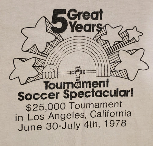 1978 Tournament Soccer Foosball Spectacular Shirt Los Angeles, CA Size Medium