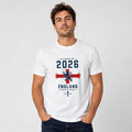 England Football World T-Shirt Cup 2026 Adult Men Soccer Graphic White T-Shirt