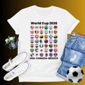 Soccer Shirt World Cup 2026 all Country Ball Football Fan Game Day Youth Tees